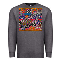Charcoal Heather african ankara zebra seamless pattern Premium Sweatshirt - BundleAndBundleShop