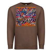 Chestnut african ankara zebra seamless pattern Premium Sweatshirt - BundleAndBundleShop