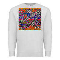 Dove Grey african ankara zebra seamless pattern Premium Sweatshirt - BundleAndBundleShop