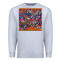 Heather Grey african ankara zebra seamless pattern Premium Sweatshirt - BundleAndBundleShop