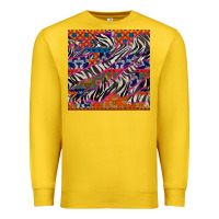 Lemon african ankara zebra seamless pattern Premium Sweatshirt - BundleAndBundleShop