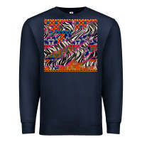 Navy african ankara zebra seamless pattern Premium Sweatshirt - BundleAndBundleShop