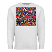 Oatmeal Heather african ankara zebra seamless pattern Premium Sweatshirt - BundleAndBundleShop