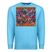 Ocean Blue african ankara zebra seamless pattern Premium Sweatshirt - BundleAndBundleShop