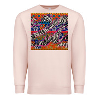 Pale Pink african ankara zebra seamless pattern Premium Sweatshirt - BundleAndBundleShop