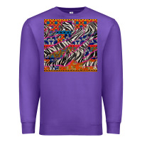 Purple african ankara zebra seamless pattern Premium Sweatshirt - BundleAndBundleShop