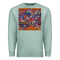 Seafoam african ankara zebra seamless pattern Premium Sweatshirt - BundleAndBundleShop
