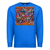 True Royal african ankara zebra seamless pattern Premium Sweatshirt - BundleAndBundleShop