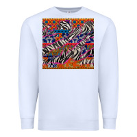 White african ankara zebra seamless pattern Premium Sweatshirt - BundleAndBundleShop