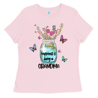Bubblegum Pink grandma preview costom name Ladies Tee - MaliasSmallBusiness