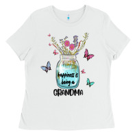 White grandma preview costom name Ladies Tee - MaliasSmallBusiness