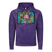 Cloud Purple baby pig with leopard background Vintage Hoodie - BarkalooDesign