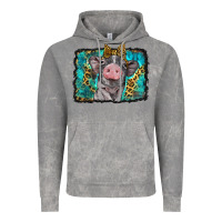 Cloud Rock baby pig with leopard background Vintage Hoodie - BarkalooDesign