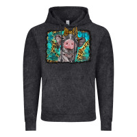 Vintage Black baby pig with leopard background Vintage Hoodie - BarkalooDesign