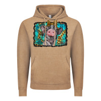 Vintage Coffee baby pig with leopard background Vintage Hoodie - BarkalooDesign