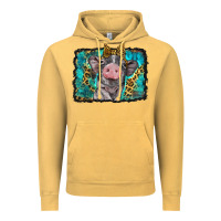 Vintage Mustard baby pig with leopard background Vintage Hoodie - BarkalooDesign