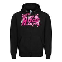 Black Not all heroes wear capes Cancer Awareness Zipper Hoodie - FaDigitalArtStudio