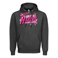 Charcoal Heather Not all heroes wear capes Cancer Awareness Zipper Hoodie - FaDigitalArtStudio