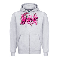Heather Grey Not all heroes wear capes Cancer Awareness Zipper Hoodie - FaDigitalArtStudio