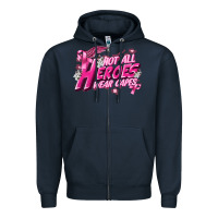 Navy Not all heroes wear capes Cancer Awareness Zipper Hoodie - FaDigitalArtStudio