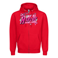 Red Not all heroes wear capes Cancer Awareness Zipper Hoodie - FaDigitalArtStudio