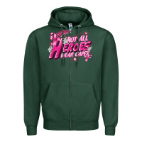 Sports Green Not all heroes wear capes Cancer Awareness Zipper Hoodie - FaDigitalArtStudio