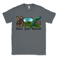 Charcoal Heather Peace Love Peacock Classic Tee - LillyAllenDesigns