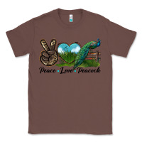 Chestnut Peace Love Peacock Classic Tee - LillyAllenDesigns