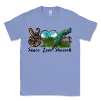 Colony Blue Peace Love Peacock Classic Tee - LillyAllenDesigns