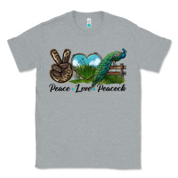Heather Grey Peace Love Peacock Classic Tee - LillyAllenDesigns