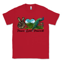 Red Peace Love Peacock Classic Tee - LillyAllenDesigns