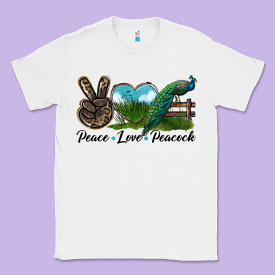 Peace Love Peacock Classic Tee Designed By Lillyallendesigns