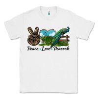 White Peace Love Peacock Classic Tee - LillyAllenDesigns