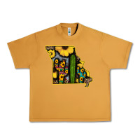 Peanut Butter Western Missouri Map Sunflower And Cactus Pattern Urban Heavy Tee - Bettercallsaul