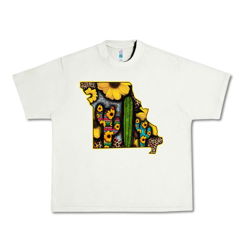 Western Missouri Map Sunflower And Cactus Pattern Urban Heavy Tee by Bettercallsaul | Teevron