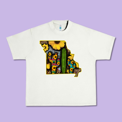 Western Missouri Map Sunflower And Cactus Pattern Urban Heavy Tee Designed By Bettercallsaul