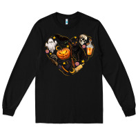 Black Halloween Heart Long Sleeve Tee - texasbilliewilder