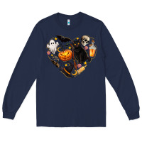 Navy Halloween Heart Long Sleeve Tee - texasbilliewilder