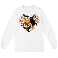 White Halloween Heart Long Sleeve Tee - texasbilliewilder