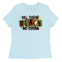 Baby Blue no sugar black no cream Ladies Tee - MaliasSmallBusiness