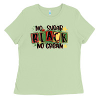 Matcha no sugar black no cream Ladies Tee - MaliasSmallBusiness