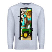 Heather Grey farm life alphabet lowercase letters l Premium Sweatshirt - BundleAndBundleShop