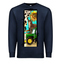 Navy farm life alphabet lowercase letters l Premium Sweatshirt - BundleAndBundleShop