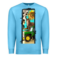 Ocean Blue farm life alphabet lowercase letters l Premium Sweatshirt - BundleAndBundleShop