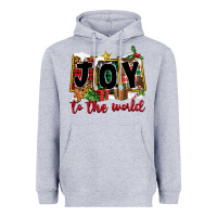 Heather Grey Joy To The World Heavyweight Hoodie - FaDigitalArtStudio