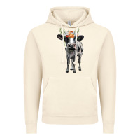 Vintage Artic holstein cow floral wreath Vintage Hoodie - BarkalooDesign