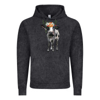 Vintage Black holstein cow floral wreath Vintage Hoodie - BarkalooDesign