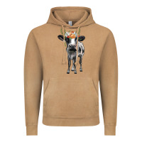 Holstein Cow Floral Wreath Vintage Hoodie | Teevron