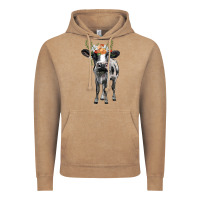 Vintage Coffee holstein cow floral wreath Vintage Hoodie - BarkalooDesign