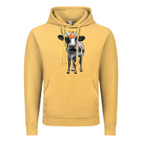 Vintage Mustard holstein cow floral wreath Vintage Hoodie - BarkalooDesign